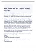 DOT Exam - NRCME Training Institute Material Questions and Answers