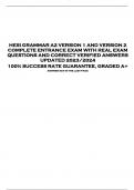 HESI GRAMMAR A2 VERSION 1 AND VERSION 2  COMPLETE ENTRANCE EXAM WITH REAL EXAM  QUESTIONS AND CORRECT VERIFIED ANSWERS  UPDATED 2023/2024  100% SUCCESS RATE GUARANTEE, GRADED A+ 