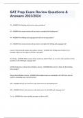 SAT Prep Exam Review Questions & Answers 2023/2024