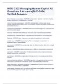 WGU C202 Managing Human Capital All Questions & Answers|2023-2024| Verified Answers 