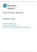 Pearson Edexcel GCE Economics A Advanced paper 2(9ec0/02)June 2023 Mark scheme