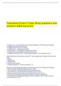 Transitions Exam 2 Case Study questions and answers latest top score