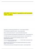 ASU BIO 181 Exam 2 questions and answers 100% verified