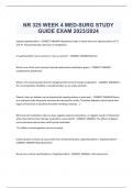 NR 325 WEEK 4 MED-SURG STUDY  GUIDE EXAM 2023/2024