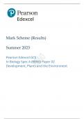 Pearson Edexcel GCE AS Biology Spec A Paper 02 (8BN0)mark scheme for June 2023