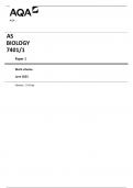 AQA AS  BIOLOGY 7401/1  Paper 1  Mark scheme  June 2023  Version: 1.0 Final 