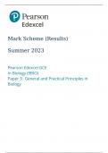 Pearson Edexcel GCE Biology B ADVANCED Paper 3(9BIO) Mark scheme for June 2023