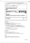 Edexcel Politics 9PL0/02 Question Paper June2023.