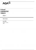 AQA A-level CHEMISTRY 7405/3 Paper 3  Mark scheme June 2023  Version: 1.0 Final 