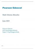 Edexcel Psychology 9PS0/03 Mark Scheme June2023.