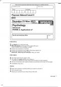 Edexcel Psychology 9PS0/02 Question Paper May2023.