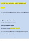 Anatomy and Physiology- TEAS Test (2023/2024) Newest Questions and Answers (Verified Answers)