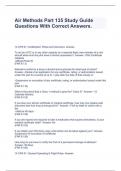 Air Methods Part 135 Study Guide Questions With Correct Answers.