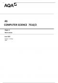 AQA AS  COMPUTER SCIENCE 7516/2 Paper 2 Mark scheme June 2023 Version: 1.0 Final  