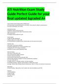 ATI Nutrition Exam Study Guide Perfect Guide for your final updated &graded A+