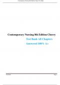 TEST BANK CONTEMPORARY NURSING 8TH EDITION CHERRY ALL CHAPTERS