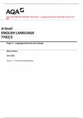 AQA A-level ENGLISH LANGUAGE 7702/2 Paper 2 Language diversity and change Mark scheme June 2023 Version: 1.0 Final Post-Standardisation