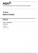 AQA A-level MEDIA STUDIES 7572/2 Paper 2 Media Two Mark scheme June 2023 Version: 1.0 Final