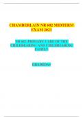 CHAMBERLAIN NR 602 MIDTERM  EXAM 2021 NR 602 -PRIMARY CARE OF THE  CHILDBEARING AND CHILDREARING  FAMILY GRADEDA+