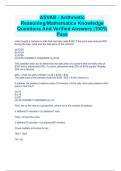 ASVAB - Arithmetic Reasoning/Mathematics Knowledge Questions And Verified Answers |100% Pass