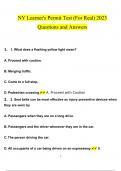 NY Learner's Permit Test (For Real) questions verified with 100% correct answers