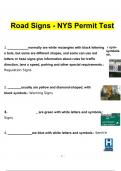 Road Signs - NYS Permit Test questions verified with 100% correct answers