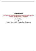 Test Bank for Lehne’s Pharmacotherapeutics for Advanced Practice Nurses and Physician Assistants 2nd Edition by Laura Rosenthal, Jacqueline Burchum