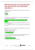 HESI RN EXIT REAL EXAM 2023-2025 160+ QUESTIONS AND ANSWERS// GRADED A+