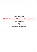 Test Bank for HDEV : human lifespan development 6th Edition by Spencer A. Rathus 