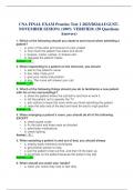 CNA FINAL EXAM Practice Test 1 2023/2024(AUGUST-NOVEMBER SESION) (100% VERIFIED) (50 Questions Answers)