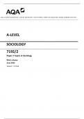 AQA A-LEVEL SOCIOLOGY 7192/2 Paper 2 Topics in Sociology Mark scheme June 2023 Version: 1.0 Final