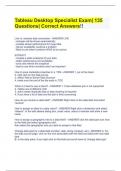 Tableau Desktop Specialist Exam| 135 Questions| Correct Answers!!