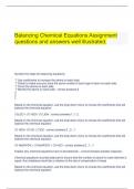   Balancing Chemical Equations Assignment questions and answers well illustrated.