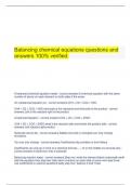   Balancing chemical equations questions and answers 100% verified.