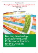 Test Bank For Nursing Leadership, Management, and Professional Practice for the LPN/LVN 7th Edition By Tamara R. Dahlkemper  |All Chapters, Complete Q & A, Latest|