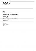 AQA AS  ENGLISH LANGUAGE 7701/1  Paper 1 Language and the individual  Mark scheme  June 2023  Version: 1.0 Final  