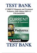 Test Bank - CURRENT Diagnosis and Treatment Pediatrics 26th Edition by Maya Bunik, William W. Hay