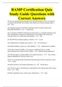 RAMP Certification Quiz Study Guide Questions with Correct Answers