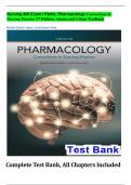 Nursing 406 Exam I Patho: Pharmacology Connections to Nursing Practice 3 rd Edition, Adams and Urban TestBank