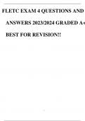 FLETC EXAM 4 QUESTIONS AND ANSWERS 2023/2024 GRADED A+ BEST FOR REVISION!!