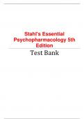 Stahl’s Essential Psychopharmacology 5th Edition Test Bank