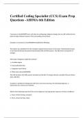 Certified Coding Specialist (CCS) Exam Prep Questions -AHIMA latest Edition questions and answers 2023/2024