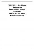 WGU C211 OA Global Economics Exam /C211 Global  Economics FINAL EXAM 2023 Verified Answers