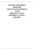 WALDEN UNIVERSITY NRNP 6560 FINAL EXAM  (GRADED A) NURS 6560 FINAL EXAM (GRADED  A)LATEST 2023-2024