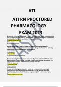 ATI RN PROCTORED PHARMACOLOGY EXAM QUESTIONS AND CORRECT DETAILED ANSWERS (VERIFIED ANSWERS) |ALREADY GRADED A+