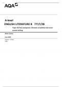 AQA A-level ENGLISH LITERATURE B 7717/2B  Paper 2B  Texts and genres: Elements of political and social protest writing  Mark scheme  June 2023  Version: 1.0 Final  