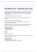 SOS NERC Prep - Reliability Exam 2023 Questions and Answers