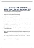 ANATOMY AND PHYSIOLOGY  HESI(QUESTIONS AND ANSWERS) 2023
