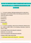 ATI RN NUTRITION PROCTORED EXAM RETAKE (2019, 2020, 2021, 2022 & 2023) WITH NGN QUESTIONS AND ANSWERS A+ VERIFIED ( PACKAGE DEAL)