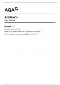AQA AS FRENCH  Paper 2 Writing  Insert 7651-2-INS-French-AS-25May23